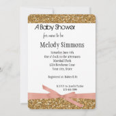 Gold Glam Imitat Glitzer Einladung (Rückseite)