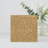 Gold Glam Imitate Glitzer Einladung (Stehend Vorderseite)