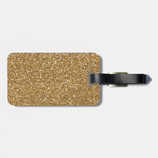 Gold Glam Imitate Glitzer Gepäckanhänger (Rückseite horizontal)