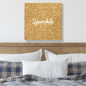 Gold Glam Imitate Glitzer Leinwanddruck (Insitu (Schlafzimmer))