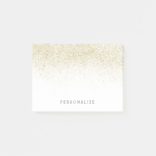 Gold Glam Imitate Glitzer Post-it Klebezettel (Vorderseite)