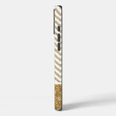 Gold Glam Imitate Glitzer Zickzack Case-Mate iPhone Hülle (Rückseite / Links)