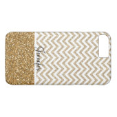 Gold Glam Imitate Glitzer Zickzack Case-Mate iPhone Hülle (Rückseite (Horizontal))