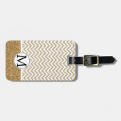 Gold Glam Imitate Glitzer Zickzack Gepäckanhänger (Vorderseite horizontal)