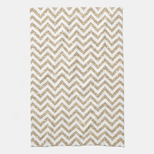 Gold Glam Imitate Glitzer Zickzack Geschirrtuch (Vertikal)