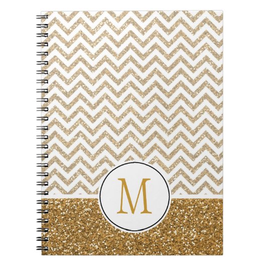 Gold Glam Imitate Glitzer Zickzack Notizblock (Vorderseite)