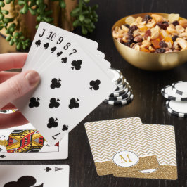 Gold Glam Imitate Glitzer Zickzack Spielkarten