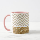 Gold Glam Imitate Glitzer Zickzack Tasse (Links)