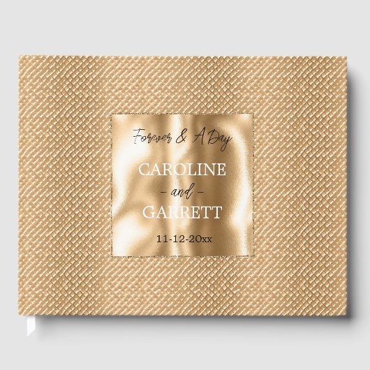 Gold Glam Imitate Textur Gästebuch (Vorderseite)
