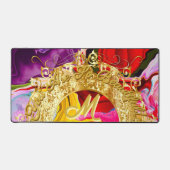 Gold Glam Initial M Monogram Motivation Abstrakt Schreibtischunterlage (Vorderseite)