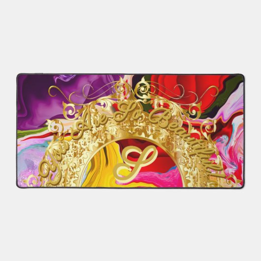 Gold Glam Initial S Monogram Motivation Abstrakt Schreibtischunterlage (Vorderseite)