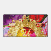 Gold Glam Initial U Monogram Motivation Abstrakt Schreibtischunterlage (Vorderseite)