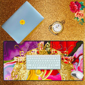 Gold Glam Initial V Monogram Motivation Abstrakt Schreibtischunterlage