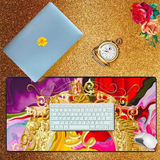 Gold Glam Initial X Monogram Motivation Abstrakt Schreibtischunterlage