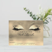 Gold Glam Lashes Makeup Certificate Geschenk (Stehend Vorderseite)