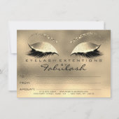 Gold Glam Lashes Makeup Certificate Geschenk (Vorderseite)