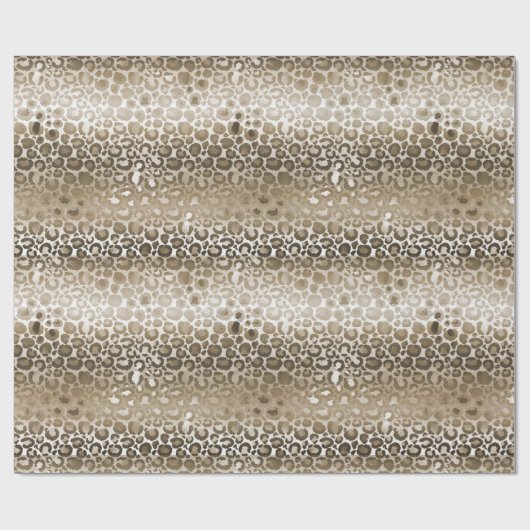 Gold Glam Leopard Animal Print Geschenkpapier (Flach)