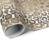 Gold Glam Leopard Animal Print Geschenkpapier (Rolleneckpunkt)