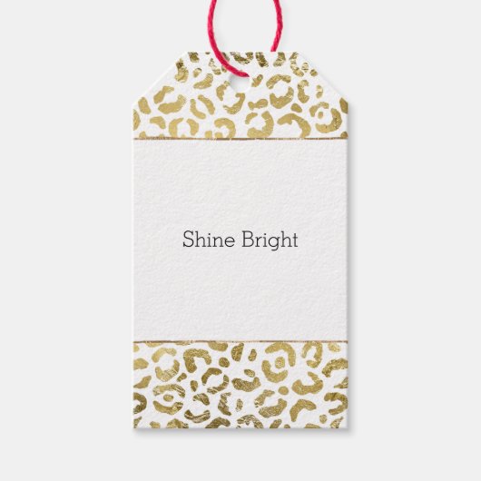 Gold Glam Leopard Print Geschenkanhänger (Vorderseite)