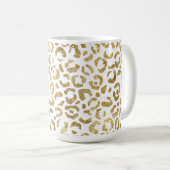 Gold Glam Leopard Print Kaffeetasse (VorderseiteRechts)