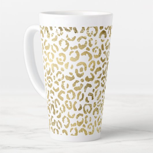 Gold Glam Leopard Print Milchtasse (Linke Ecke)