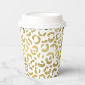 Gold Glam Leopard Print Pappbecher (Vorderseite)