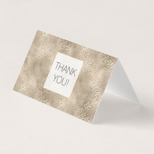 Gold Glam Leopard Print Vielen Dank (Vorderseite)