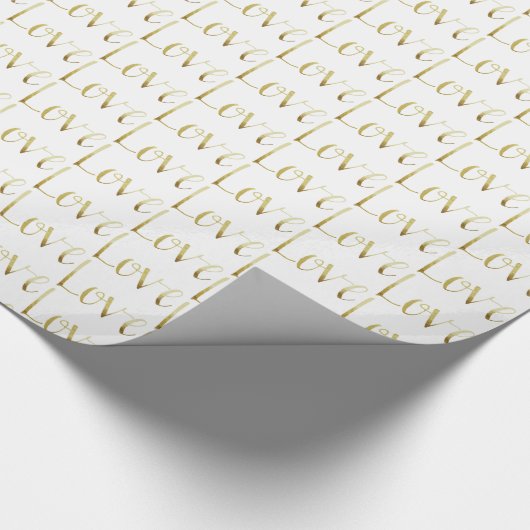 Gold Glam Liebe Wedding Geschenkpapier (Ecke)