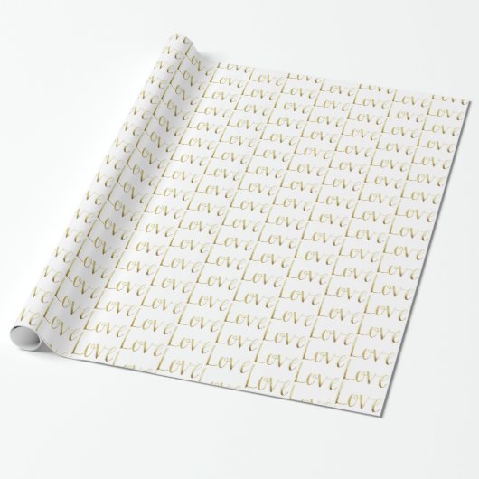 Gold Glam Liebe Wedding Geschenkpapier (Ungerollt)