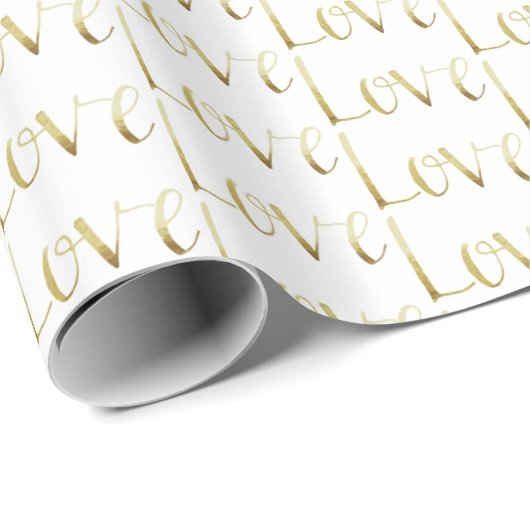 Gold Glam Liebe Wedding Geschenkpapier (Rolleneckpunkt)