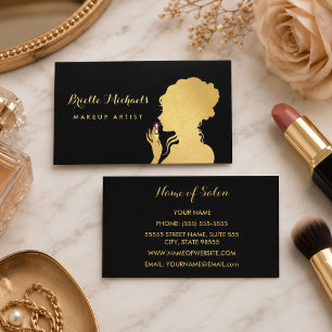 Gold Glam Makeup-Artist Visitenkarte