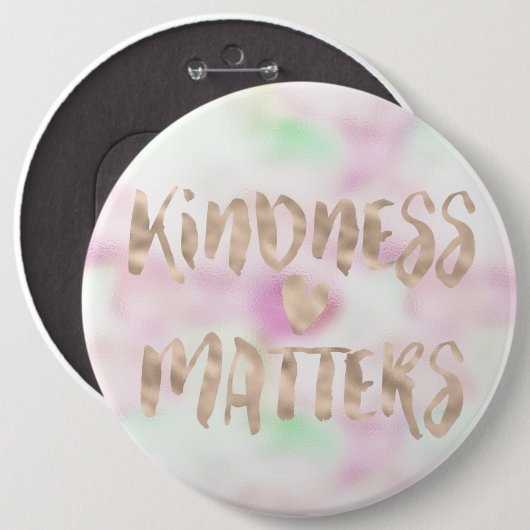 Gold Glam Mint Pink Gefärbte Krawatte Kindness Mat Button (Vorne & Hinten)