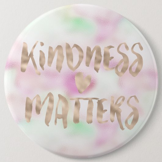 Gold Glam Mint Pink Gefärbte Krawatte Kindness Mat Button (Vorderseite)