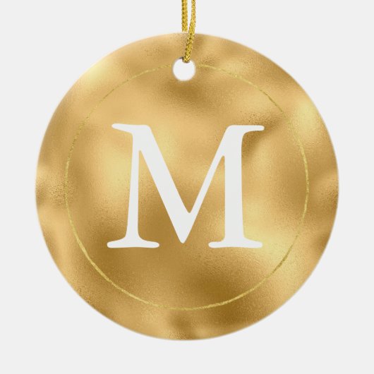 Gold Glam Monogram Keramik Ornament (Vorne)
