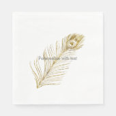 Gold Glam Peacock Feather Serviette (Vorderseite)
