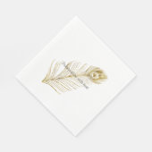 Gold Glam Peacock Feather Serviette (Ecke)