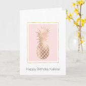 Gold Glam Pineaple Geburtstag Karte (Gelbe Blume)