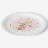 Gold Glam Pineaple Pappteller (Schrägansicht)