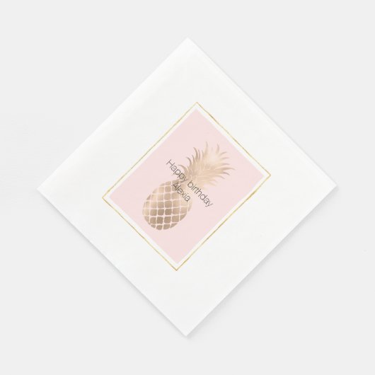 Gold Glam Pineaple Serviette (Ecke)