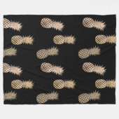 Gold Glam Pineapples Fleecedecke (Vorderseite (Horizontal))