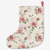 Gold Glam Pink Blush Rose Weihnachten Großer Weihnachtsstrumpf (Rückseite)