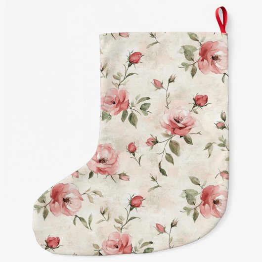 Gold Glam Pink Blush Rose Weihnachten Großer Weihnachtsstrumpf (Rückseite)
