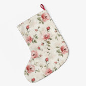 Gold Glam Pink Blush Rose Weihnachten Großer Weihnachtsstrumpf (Rückseite (Hängend))