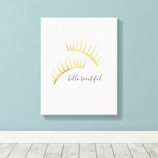 Gold Glam Pink Eyelashes Leinwanddruck (Insitu (Holzboden))