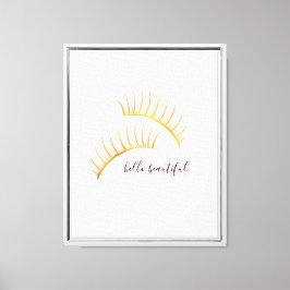 Gold Glam Pink Eyelashes Leinwanddruck