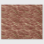 Gold Glam Red Zebra Print Geschenkpapier (Flach)