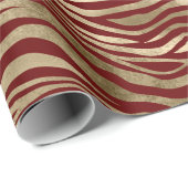 Gold Glam Red Zebra Print Geschenkpapier (Rolleneckpunkt)