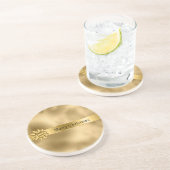 Gold Glam Ribbon und Bow Weihnachten Getränkeuntersetzer (Seite)