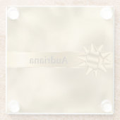 Gold Glam Ribbon und Bow Weihnachten Glasuntersetzer (Rückseite)