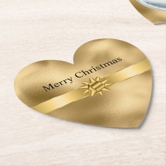 Gold Glam Ribbon und Bow Weihnachten Untersetzer (angewinkelt)